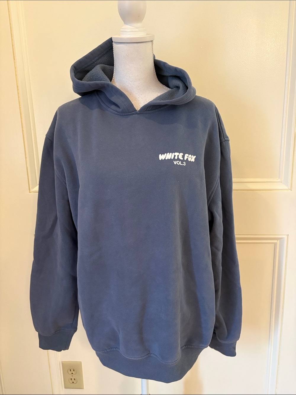 White Fox Boutique Slate Blue Logo Pullover Hoodie